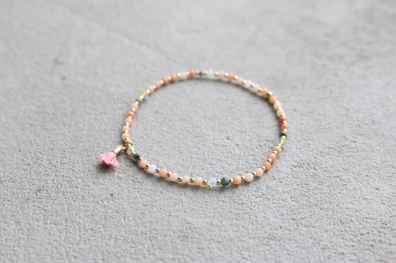 <☞ HAND IN HAND ☜> 玛瑙-需要 手环 (0639) - 手链/手环 - 宝石 橘色