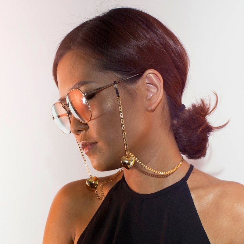 金色爱心眼镜链 - 其他 - 其他金属 金色