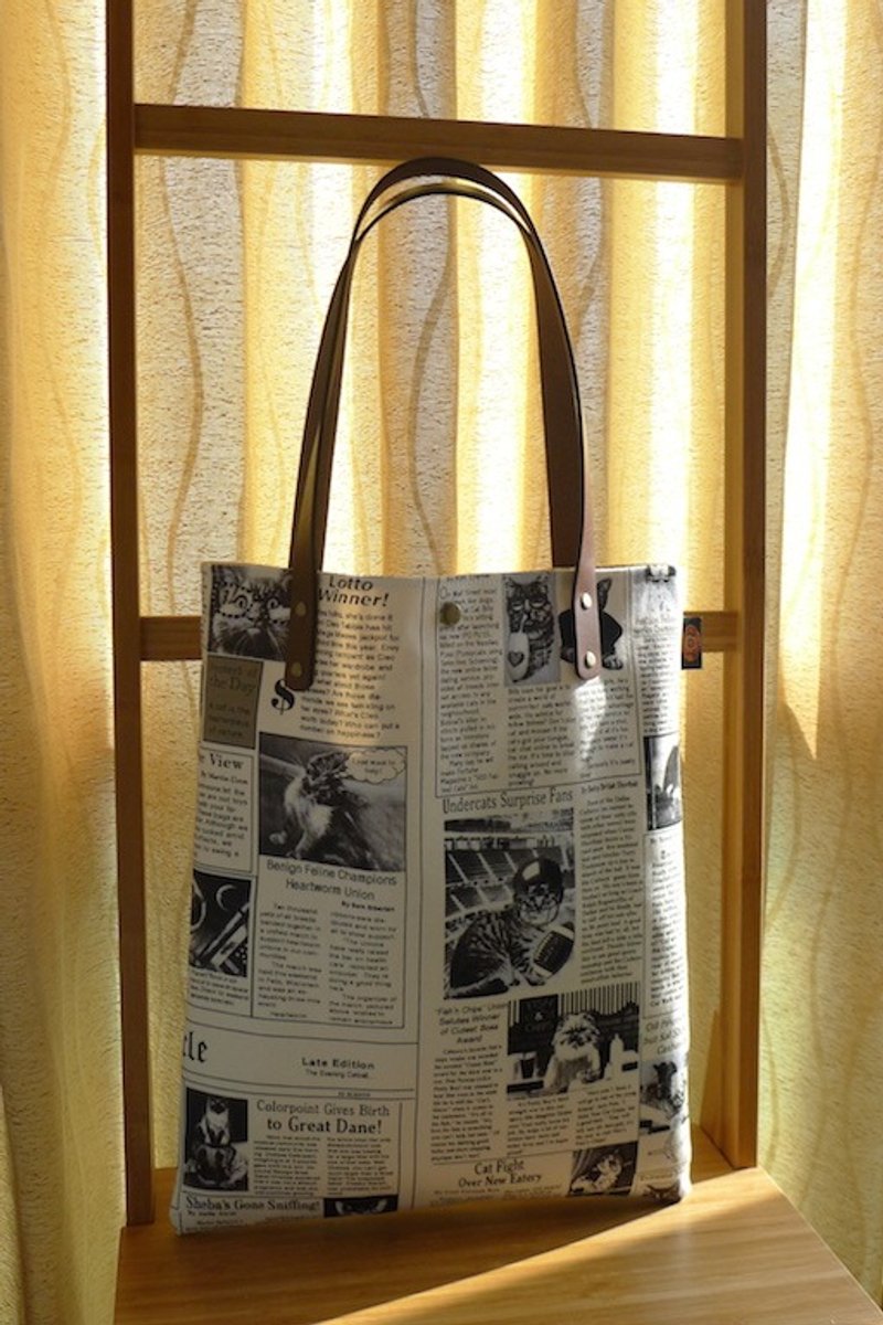 ✎ 喵星报 | 肩背包/文青包 (纯牛皮肩带) - 侧背包/斜挎包 - 其他材质 