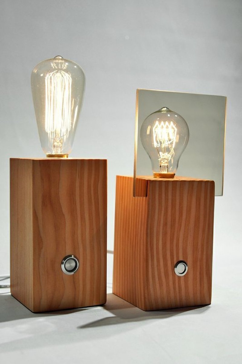 【创意灯饰】玻璃松木灯(设计师款式) / 订购加赠Hinoki护木油 ( 3ml罐装 , 可用3-4次 ) 接单限定 3个工作天 - 灯具/灯饰 - 木头 橘色