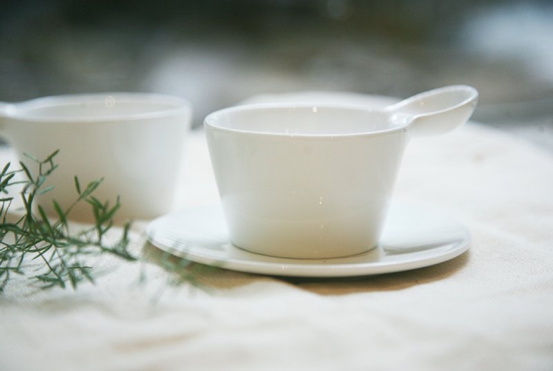 DULTON 白瓷咖啡对杯 - 咖啡杯/马克杯 - 瓷 