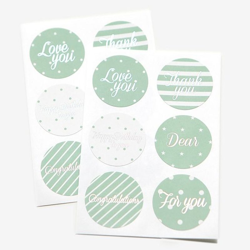 Dailylike-礼物包装消息字母圆贴V3-02薄荷绿,E2D22404 - 贴纸 - 纸 绿色