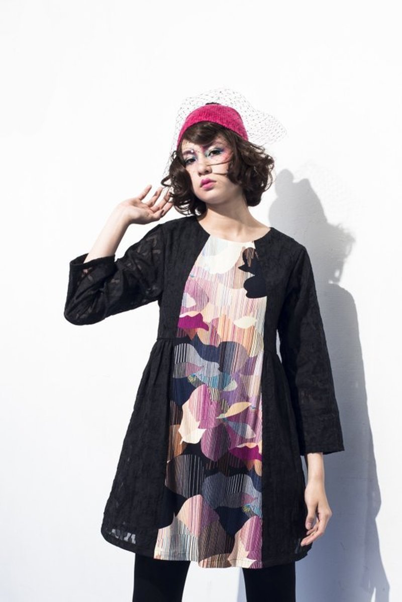 ｛Little Treasure｝迷幻宝石长袖One-piece - 洋装/连衣裙 - 其他材质 多色