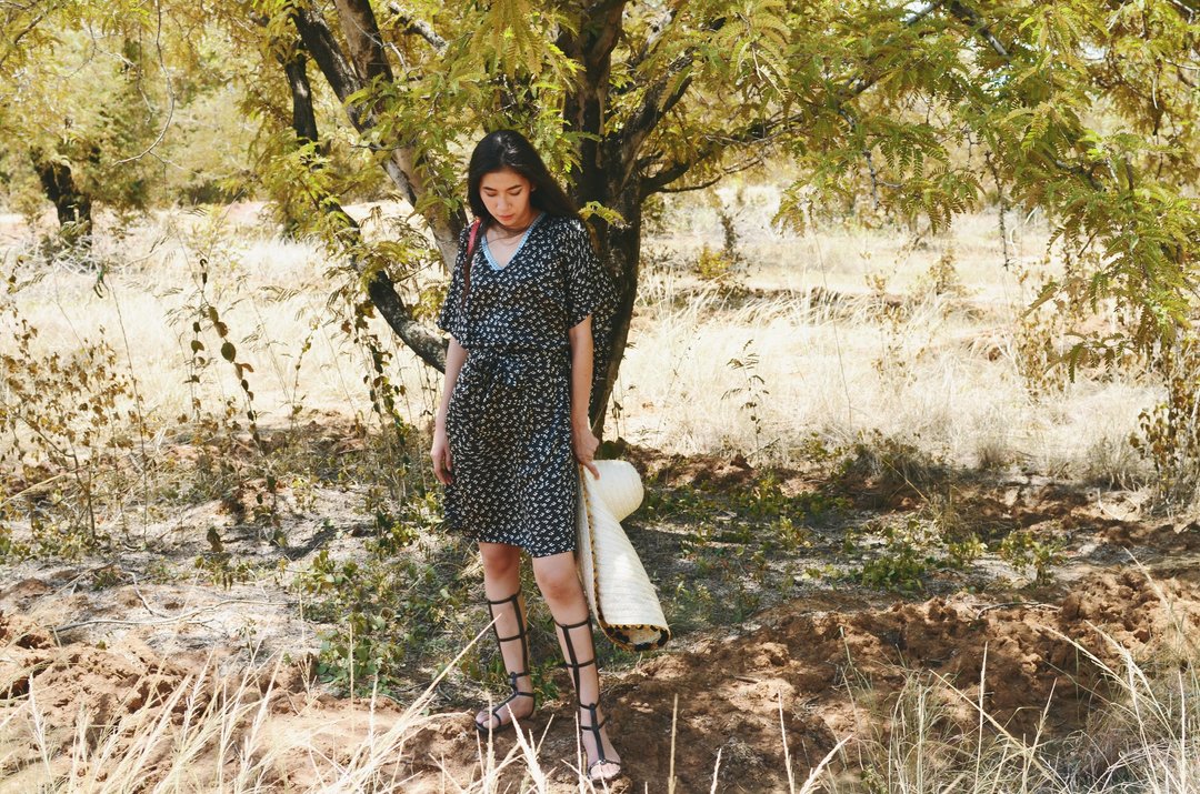 'PERLA BLACK' Lounge Tunic / Beach Dress / Summer Silk Dress; in Black Print - 洋装/连衣裙 - 其他材质 黑色