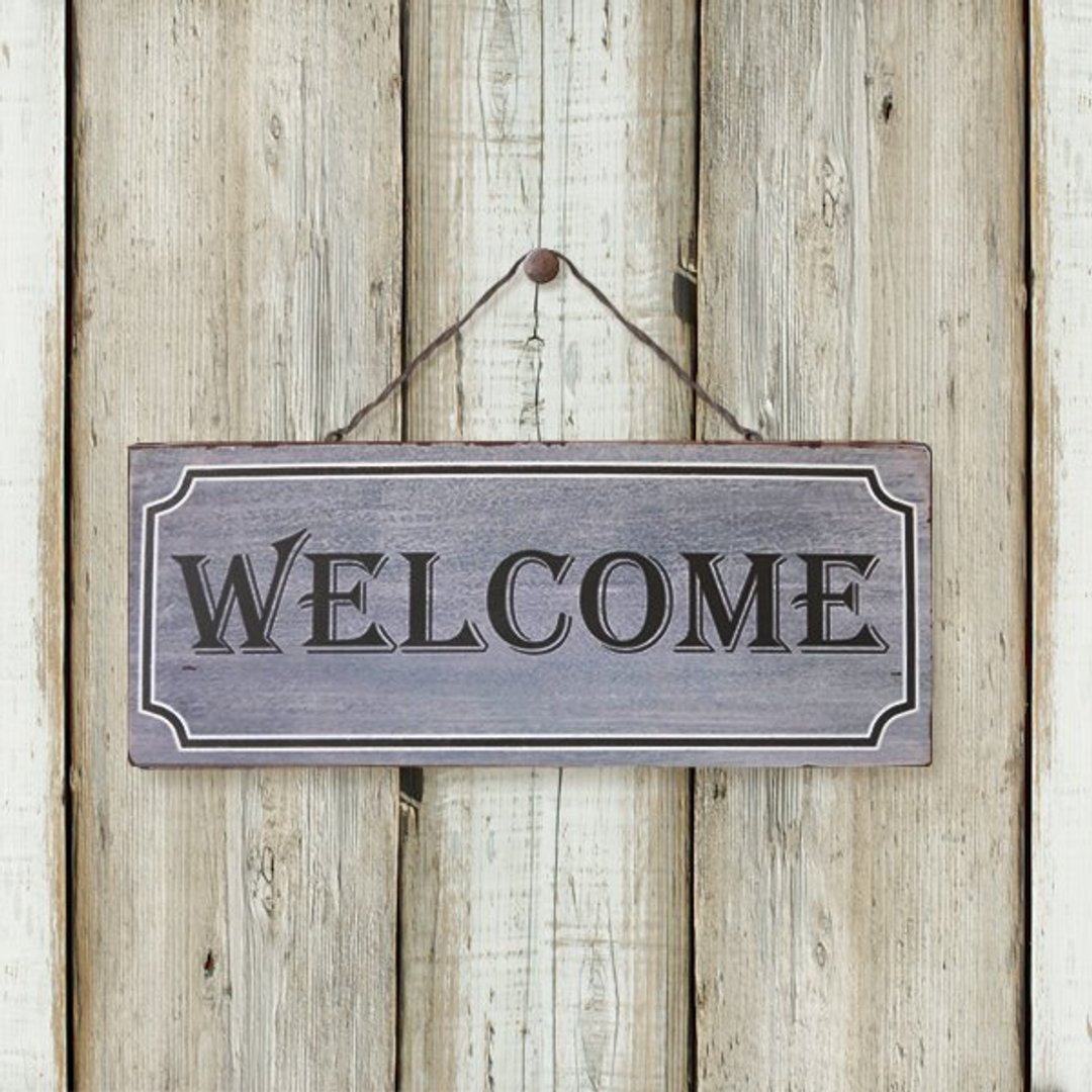 复古标示-WELCOME - 墙贴/壁贴 - 木头 蓝色