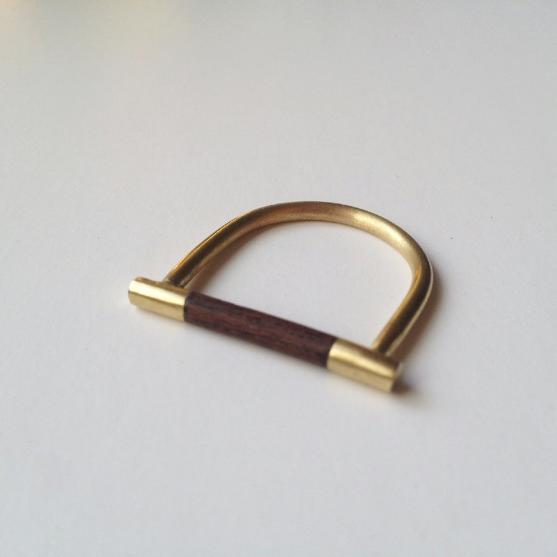 一字型复合木戒 - 戒指 - 其他金属 橘色