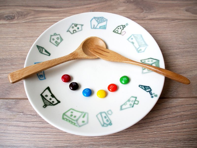 小房子系列盘-绿 - 浅碟/小碟子 - 其他材质 多色