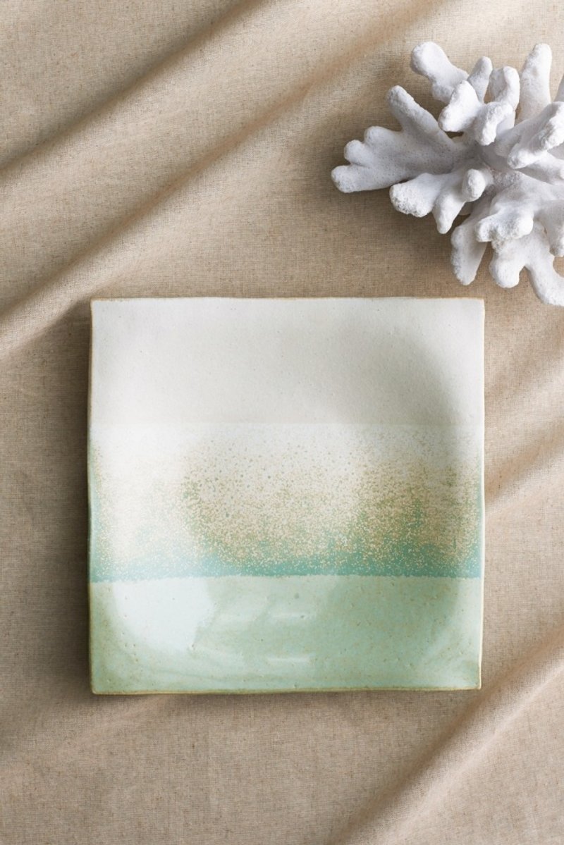 【In The Mood】日本京都 质朴系列 湖水绿方盘 单入 - 浅碟/小碟子 - 其他材质 绿色