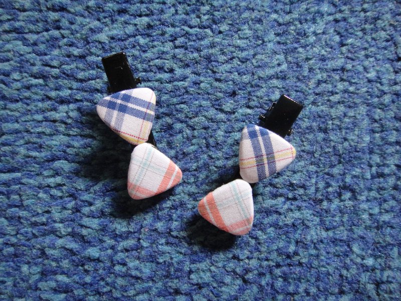 橘橙蓝蓝 钮扣鸭嘴短夹 TTAMBZ16Z17 - 发饰 - 棉．麻 蓝色