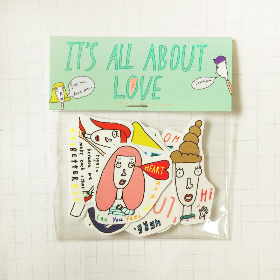 ✿Macaron TOE 马卡龙脚趾✿ It's All About Love /贴纸包(10入) - 贴纸 - 纸 多色