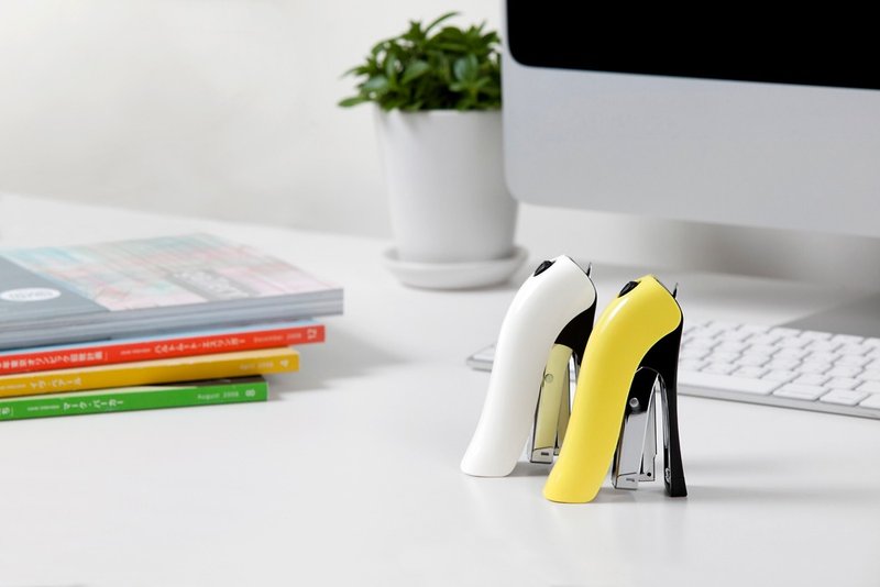 姿态省力订书机 - 黄黑(纯白盒包装) - 钉书机 - 塑料 黄色