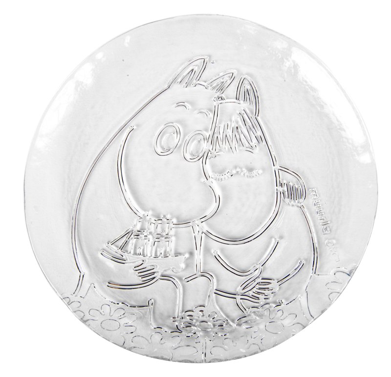 芬兰噜噜米手工玻璃盘子(噜噜米恋爱版) 情人节礼物 交换礼物 - 浅碟/小碟子 - 玻璃 白色