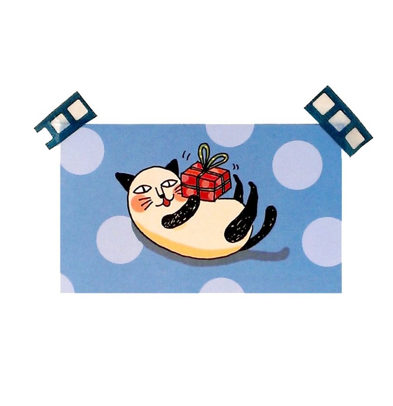 【礼物小卡】花咪帮你拆礼物卡片 - 卡片/明信片 - 纸 蓝色