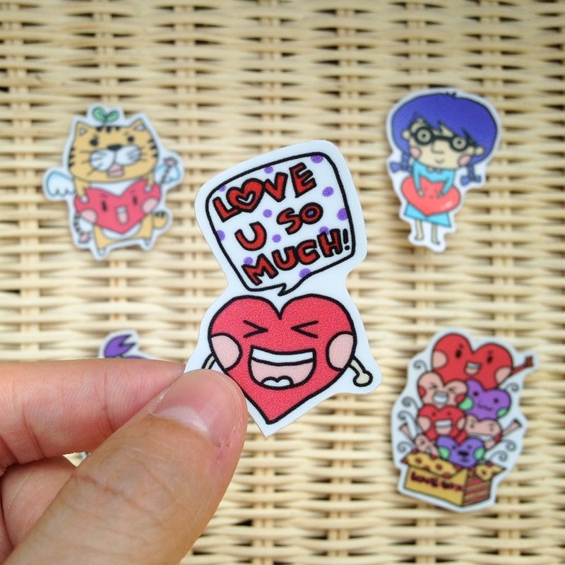 LeeP手绘贴纸-我爱你LOVE - 贴纸 - 纸 红色