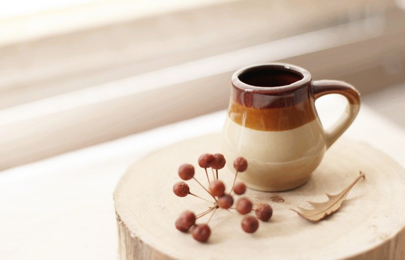 【好日恋物】德国VINTAGE手捏陶瓷奶罐/果酱罐/花器 - 摆饰 - 其他材质 咖啡色