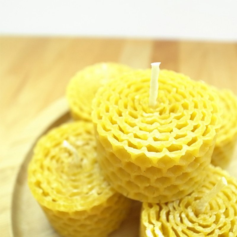 【绿机花园Green Plus】天然精油蜂蜡蜡烛-小圆卷五入组(10g*5) - 蜡烛/烛台 - 植物．花 黄色