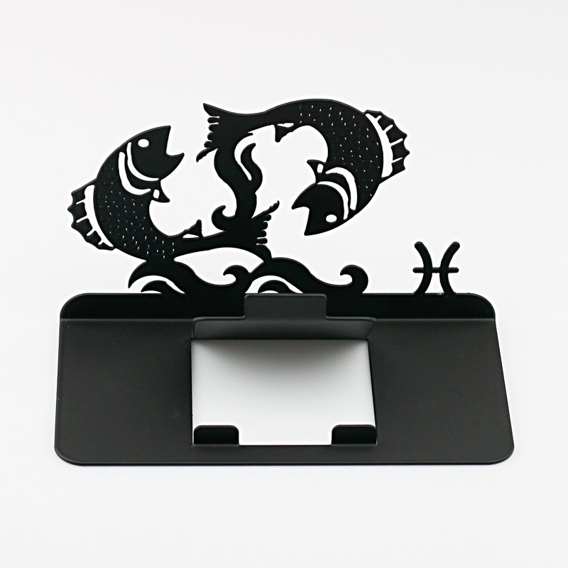 【OPUS东齐金工】星座系列手机座/菜单展示架/文具礼品/双鱼座 - 手机座/防尘塞 - 其他金属 黑色