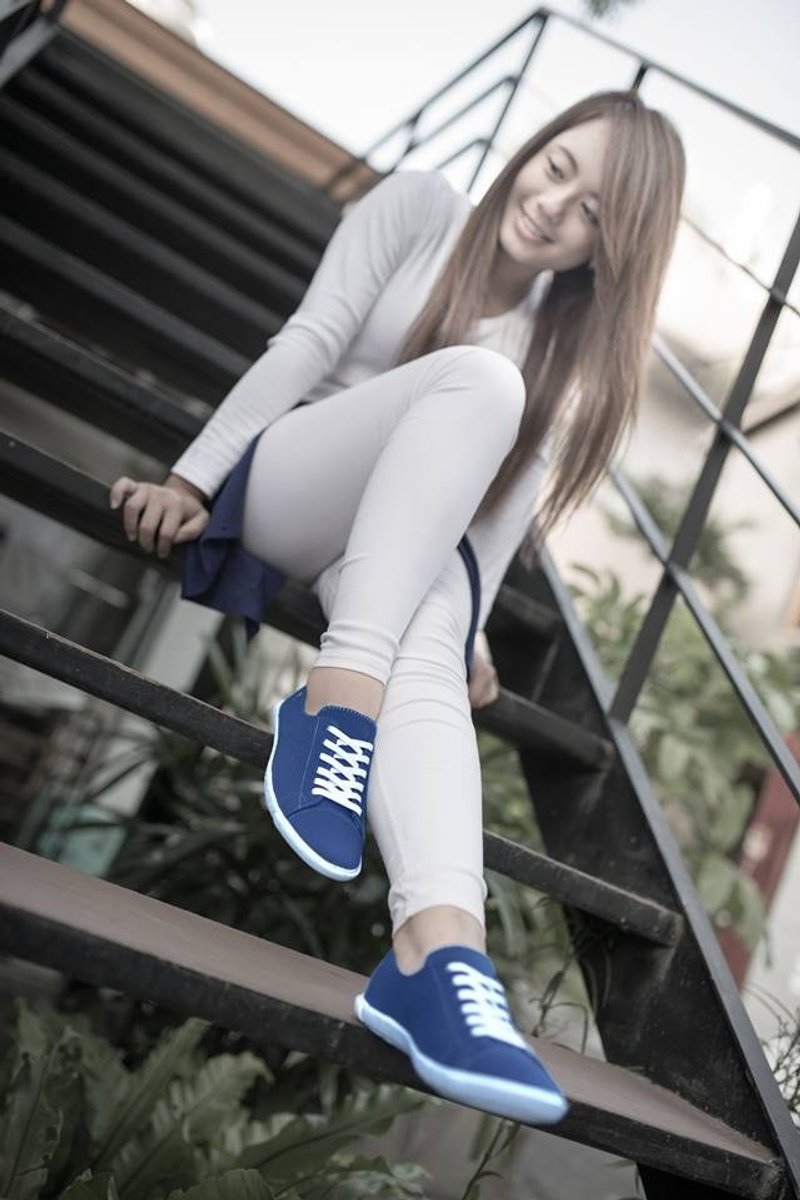 FYE法国环保鞋  汽水蓝 台湾宝特瓶纤维(再回收概念,耐穿,不会分解)  女生款休闲鞋---舒适·简约。 - 女款休闲鞋 - 其他材质 蓝色