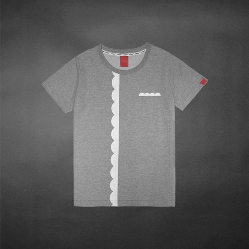 几何系列 半圆垂直排列 - 灰 - 女装 T 恤 - 其他材质 灰色