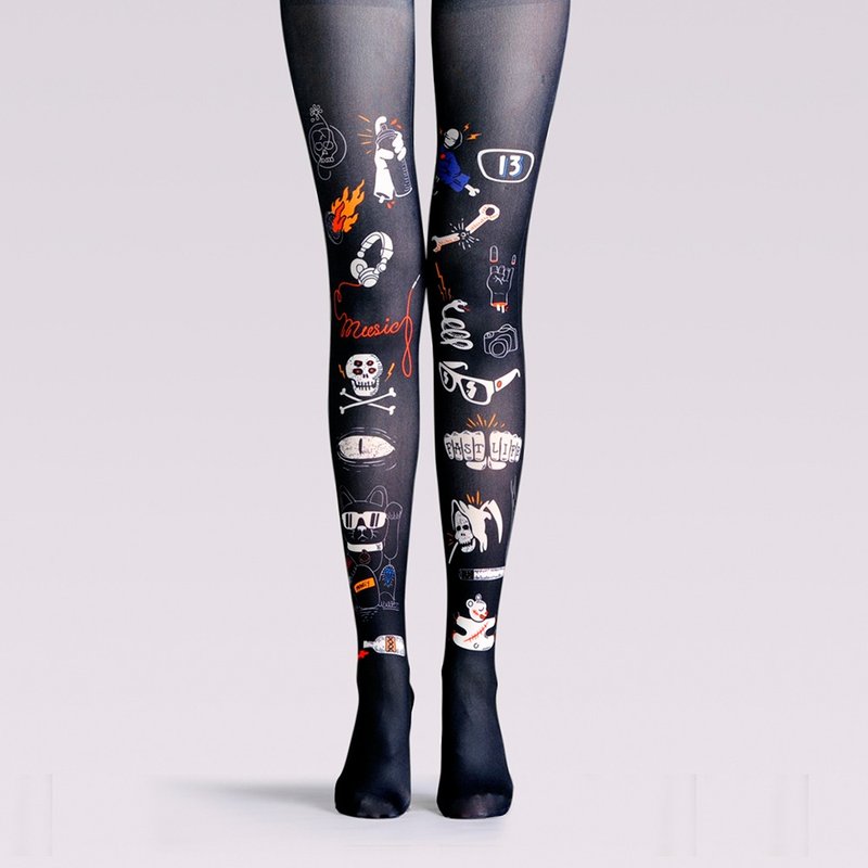  viken plan 原创设计师品牌 棉袜短袜中筒袜 招魂猫 - 丝袜 - 棉．麻 