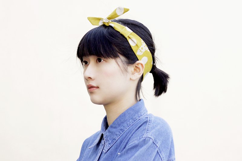 棉质布料发带--麋鹿的圆圈圈 - 发饰 - 其他材质 黄色