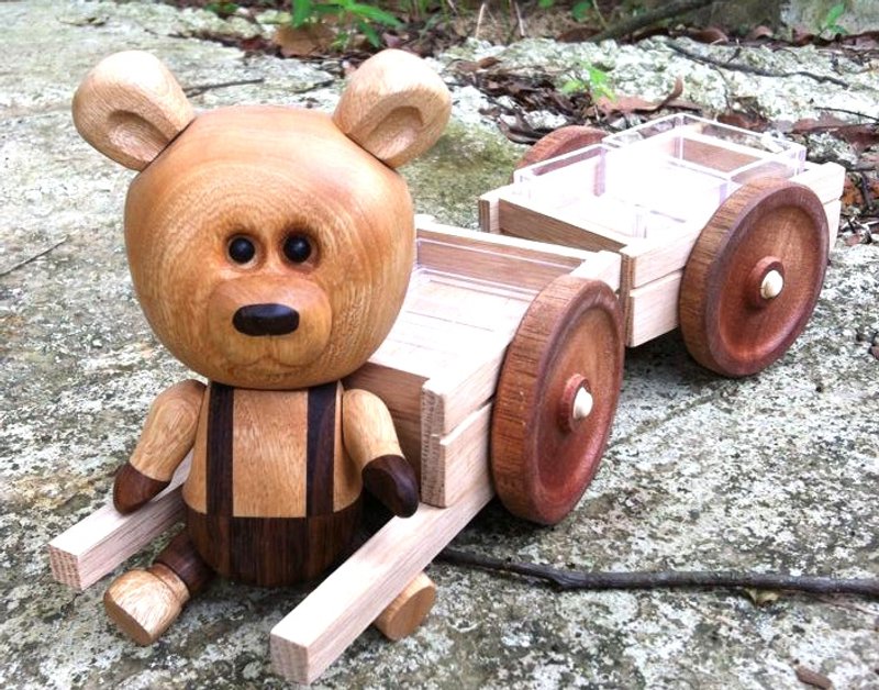 木工小熊公仔 - 玩偶/公仔 - 其他材质 咖啡色