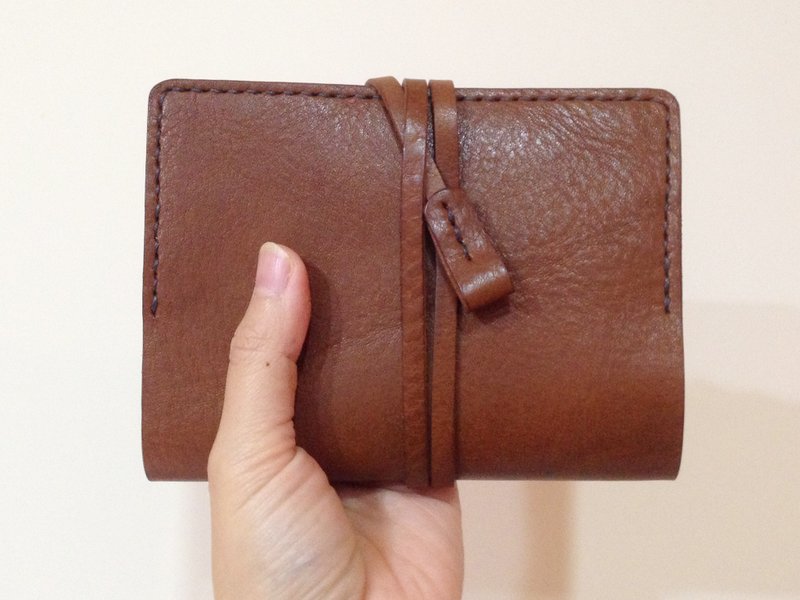 艾曼纽 B7 秋栗色 皮革手帐书衣书套 手工制 - 笔记本/手帐 - 真皮 咖啡色