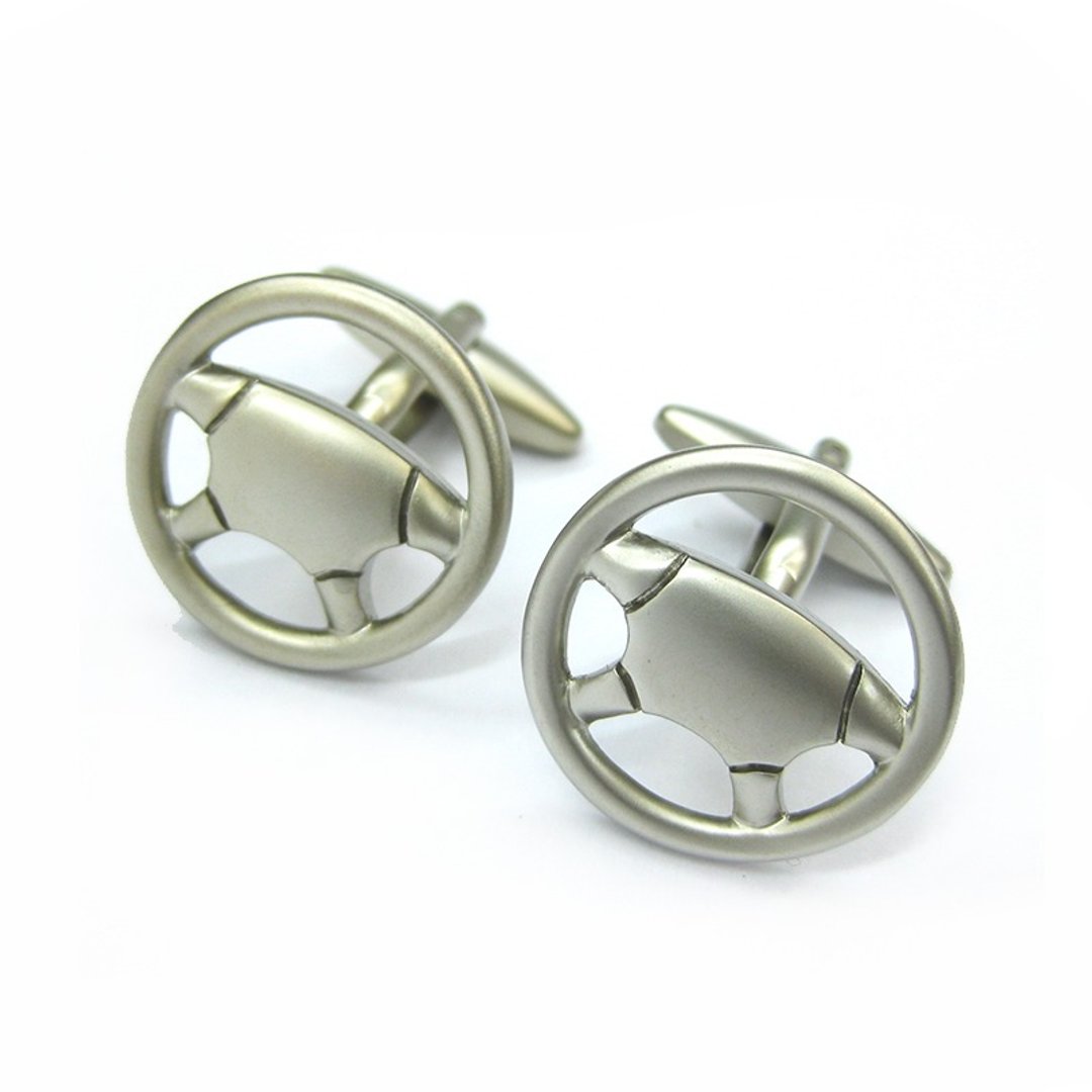 方向盘 袖扣 Streeing wheel Cufflink - 袖扣 - 其他金属 银色