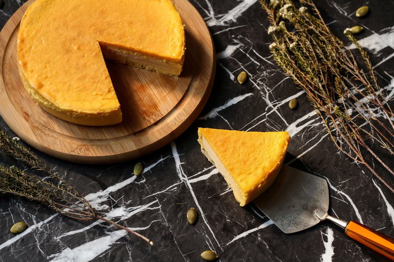 南瓜起士蛋糕(可供定制图案) - 咸派/甜派 - 新鲜食材 橘色