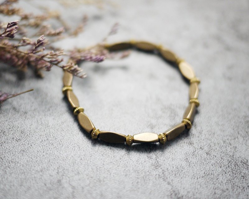 黄铜手环-西索 │ 纯黄铜系列 - 手链/手环 - 宝石 金色