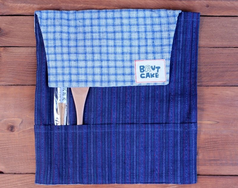 古布餐具袋 // 笔袋 - 厨房用具 - 棉．麻 蓝色