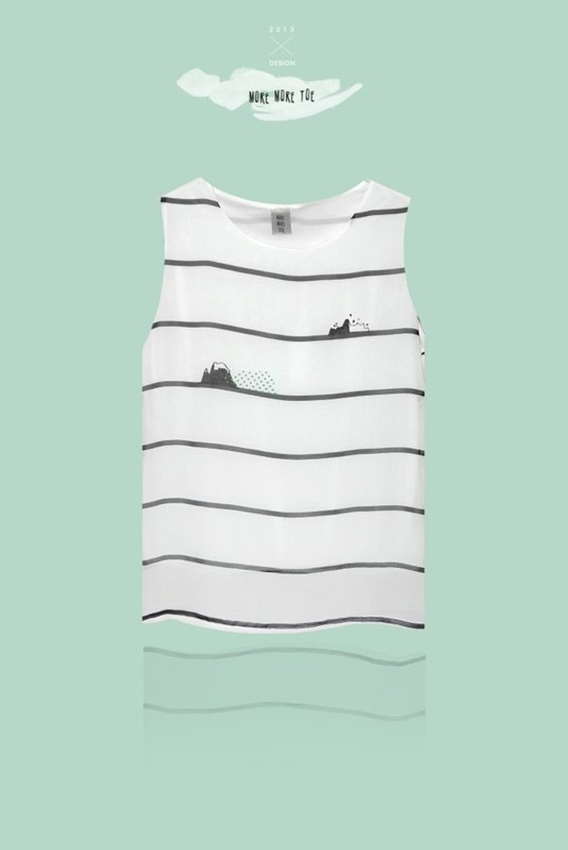 【情人节礼物】手作・保持简单是一件很复杂的事／清透背心-白 - 女装背心 - 其他材质 白色