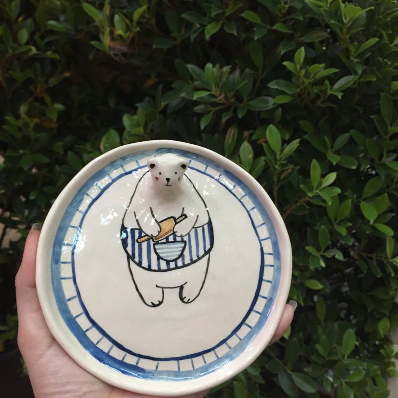 Bear plate cooking - 厨房用具 - 瓷 蓝色