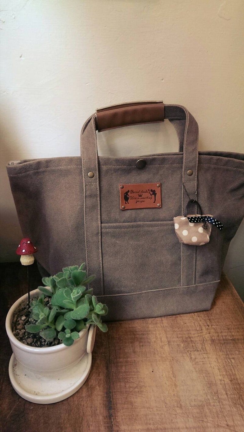 手提极简帆布包 - 手提包/手提袋 - 棉．麻 绿色