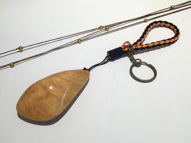 台湾桧木钥匙圈 宝石 - 钥匙链/钥匙包 - 木头 