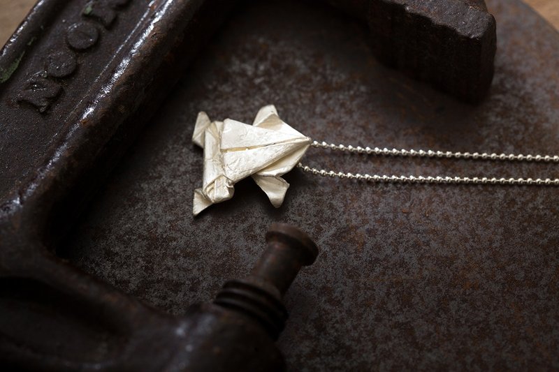 Origamini 小折学 纯银 蛙项链 925 Silver Frog Necklace - 项链 - 纯银 白色