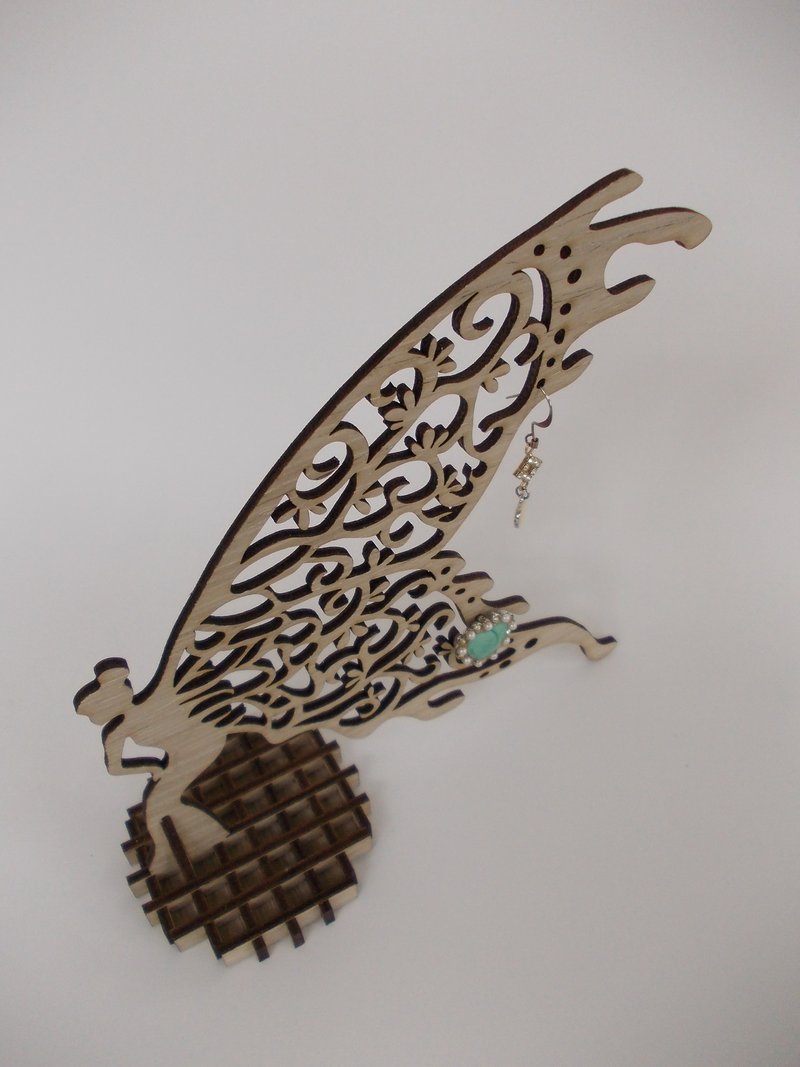 【饰品架-小精灵（夹板瑕疵品出清）】耳环.项链.首饰盒 - 耳环/耳夹 - 木头 卡其色