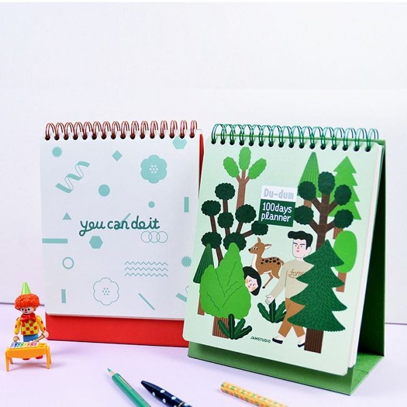 Jamstudio-Du-dum心跳时刻100天计划本-绿生活,JSD79756 - 笔记本/手帐 - 纸 绿色