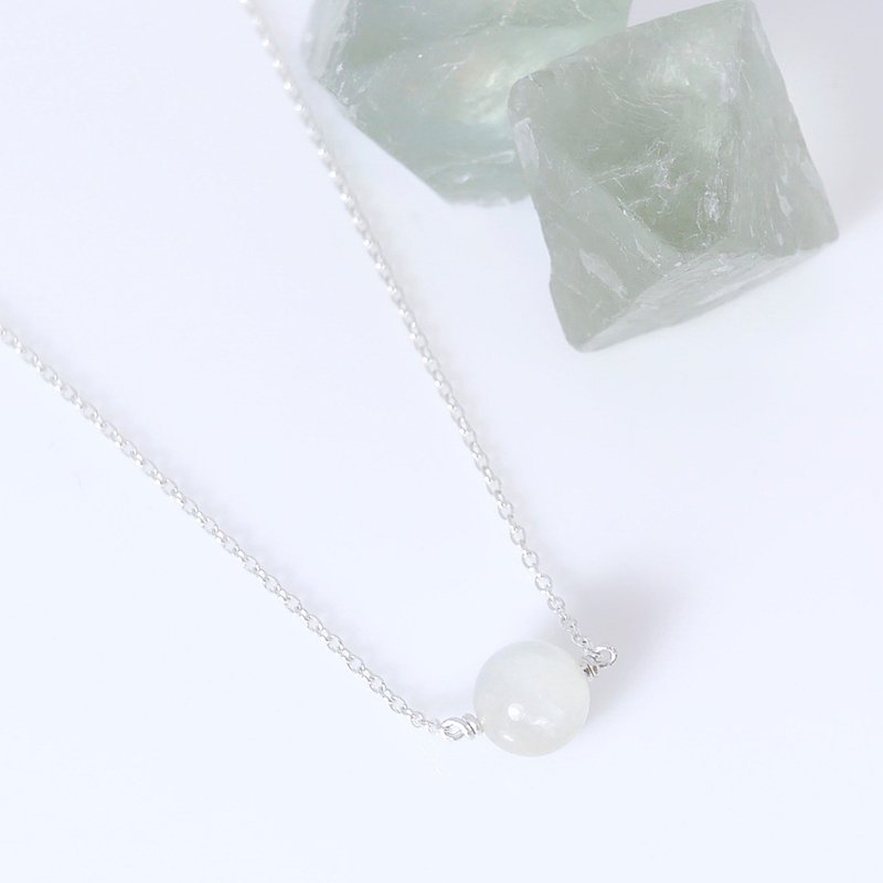 珍爱系列~月光石 Moon Stone 925纯银项链 - 项链 - 宝石 白色