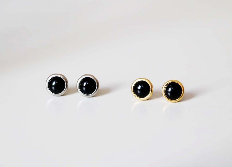 珍宝（2款）＿耳环〔针〕 - 耳环/耳夹 - 塑料 黑色