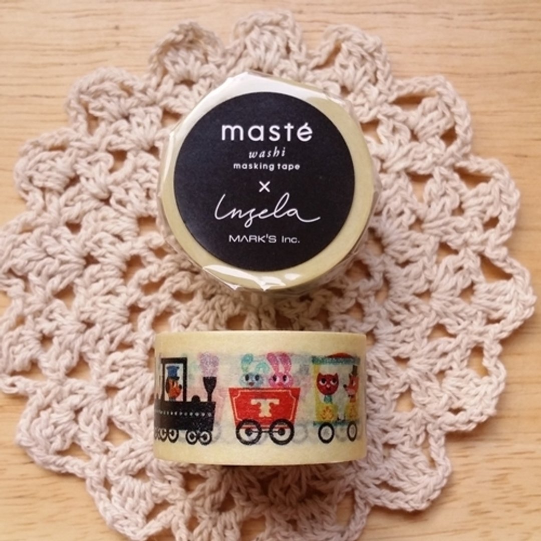 maste 和纸胶带 COLLABO 联名系列【Ingela Arrhenius 火车 (MST-MKT24-IV)】 - 纸胶带 - 纸 多色