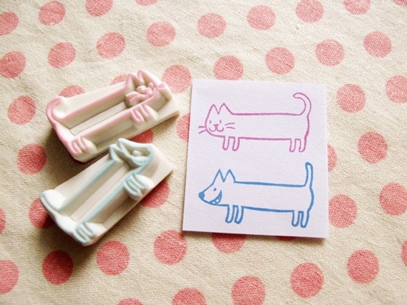 Apu手工章 别致实用猫猫狗狗迷你便笺memo印章组 2枚装 手帐印章 - 印章/印台 - 橡胶 