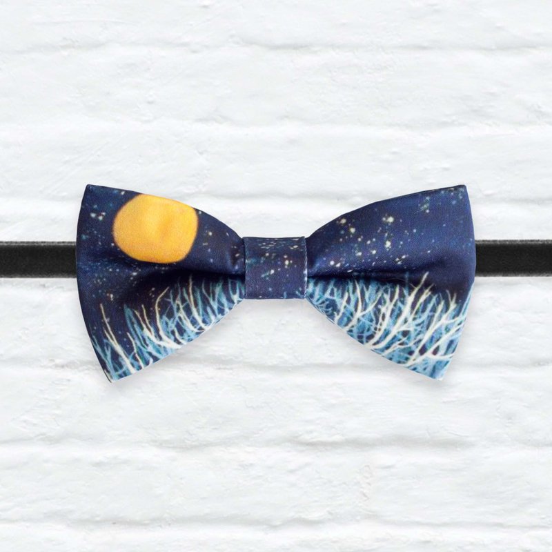 Style 0237 冬日月光 印花 系列 领结 - 颈链 - 纸 蓝色