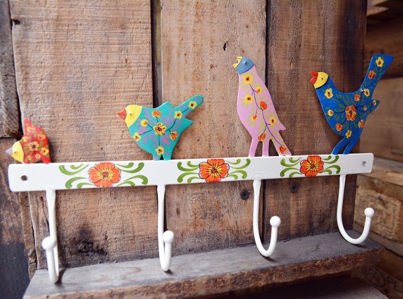 鸟家族挂钩 - 墙贴/壁贴 - 其他金属 多色