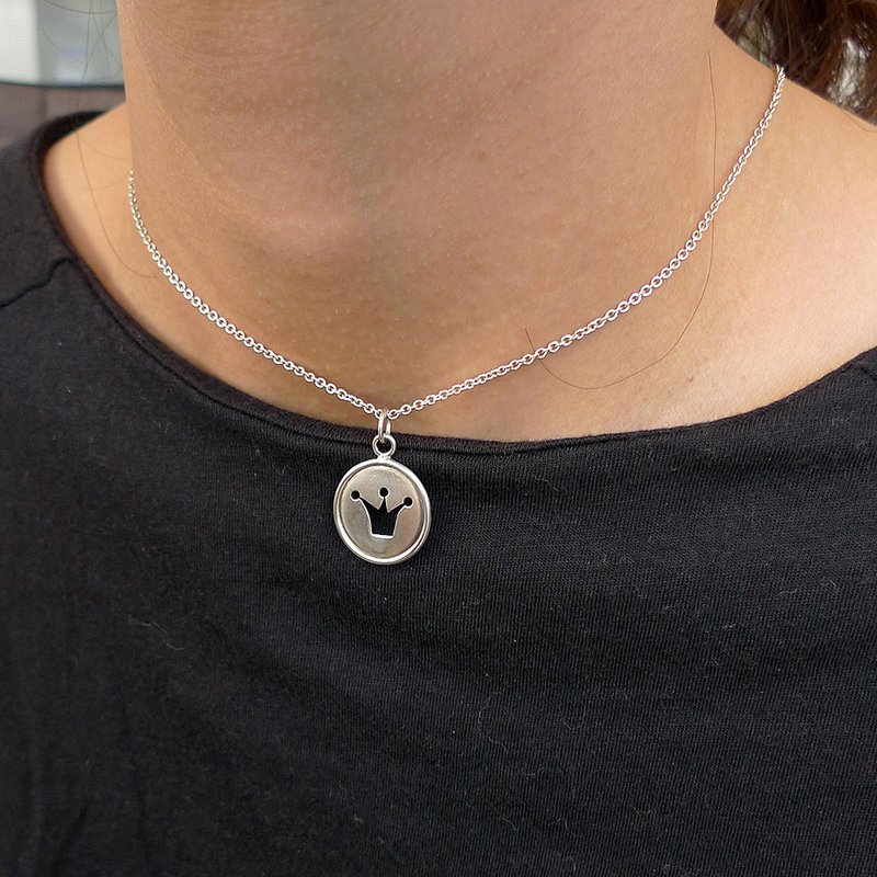 国王项链/王冠 ,宣示妳的自主,女孩一样可当国王,爱自己幸福中 - 项链 - 纯银 银色