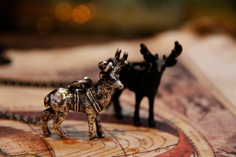 背绳系列-麋鹿项链 - 项链 - 宝石 