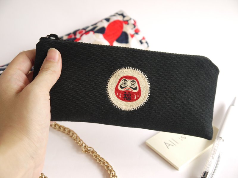 不倒翁福神 扁型简易式笔袋 - 酷酷黑 / 黑色~* - 铅笔盒/笔袋 - 其他材质 黑色