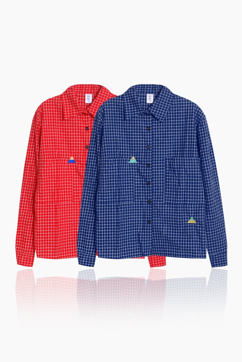 【生日礼物】哪阵风把小淘气吹来♬／格子衬衫 - 女装衬衫 - 其他材质 多色