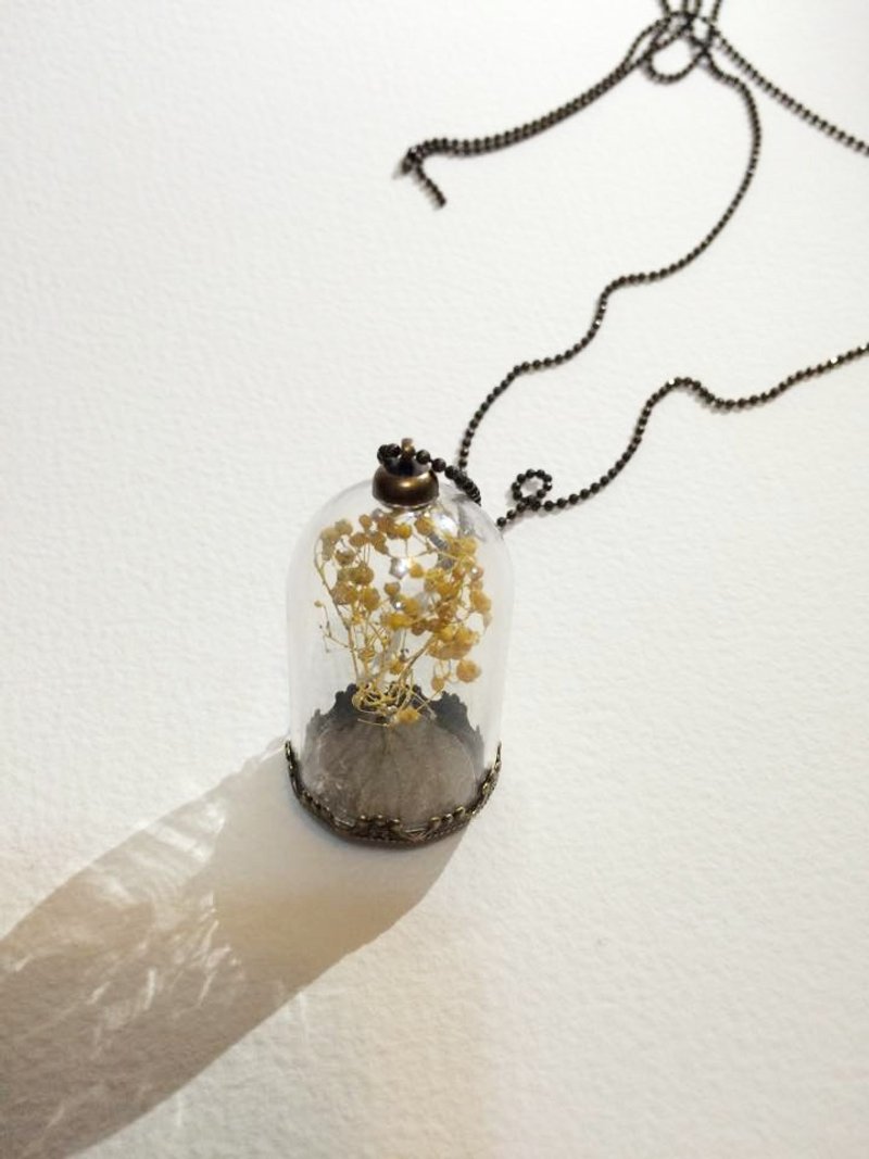 风干的记忆 玻璃罩项链 干花系列-满天星 - 项链 - 玻璃 白色