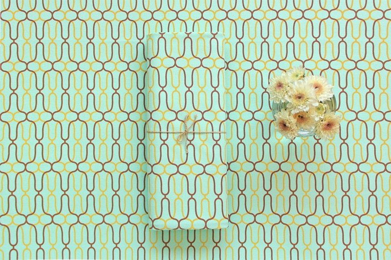 布匹-铁花窗2号/绿底褐花(250g) - 其他 - 其他材质 绿色